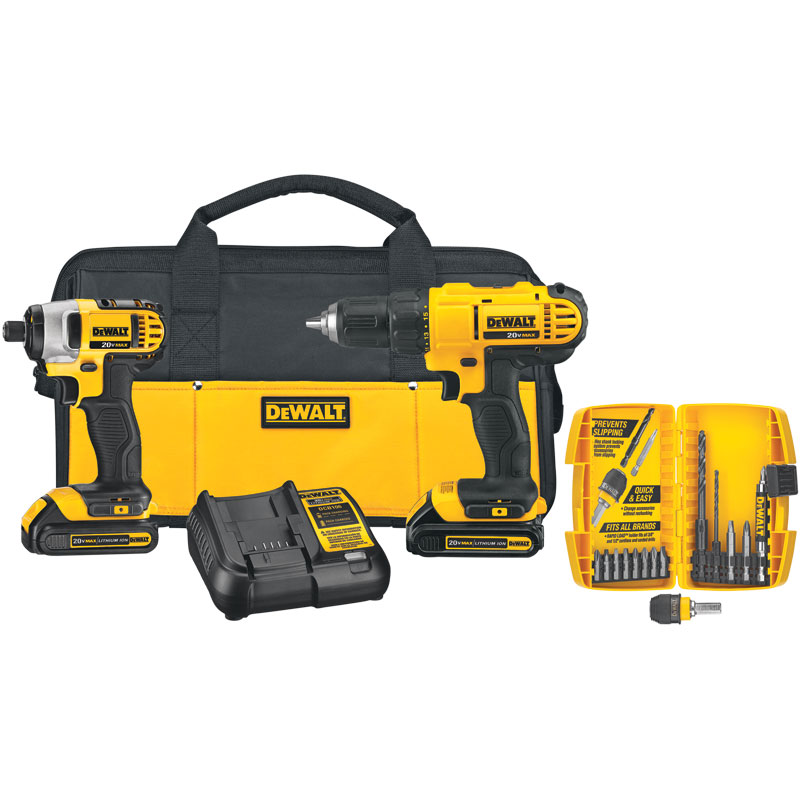DEWALT® 20V MAX Drill & Impact Driver Kit with Rapid Load Bit Set